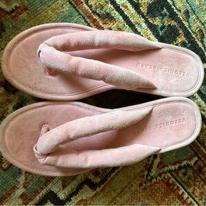 Veronica Beard Pink Plush Slippers